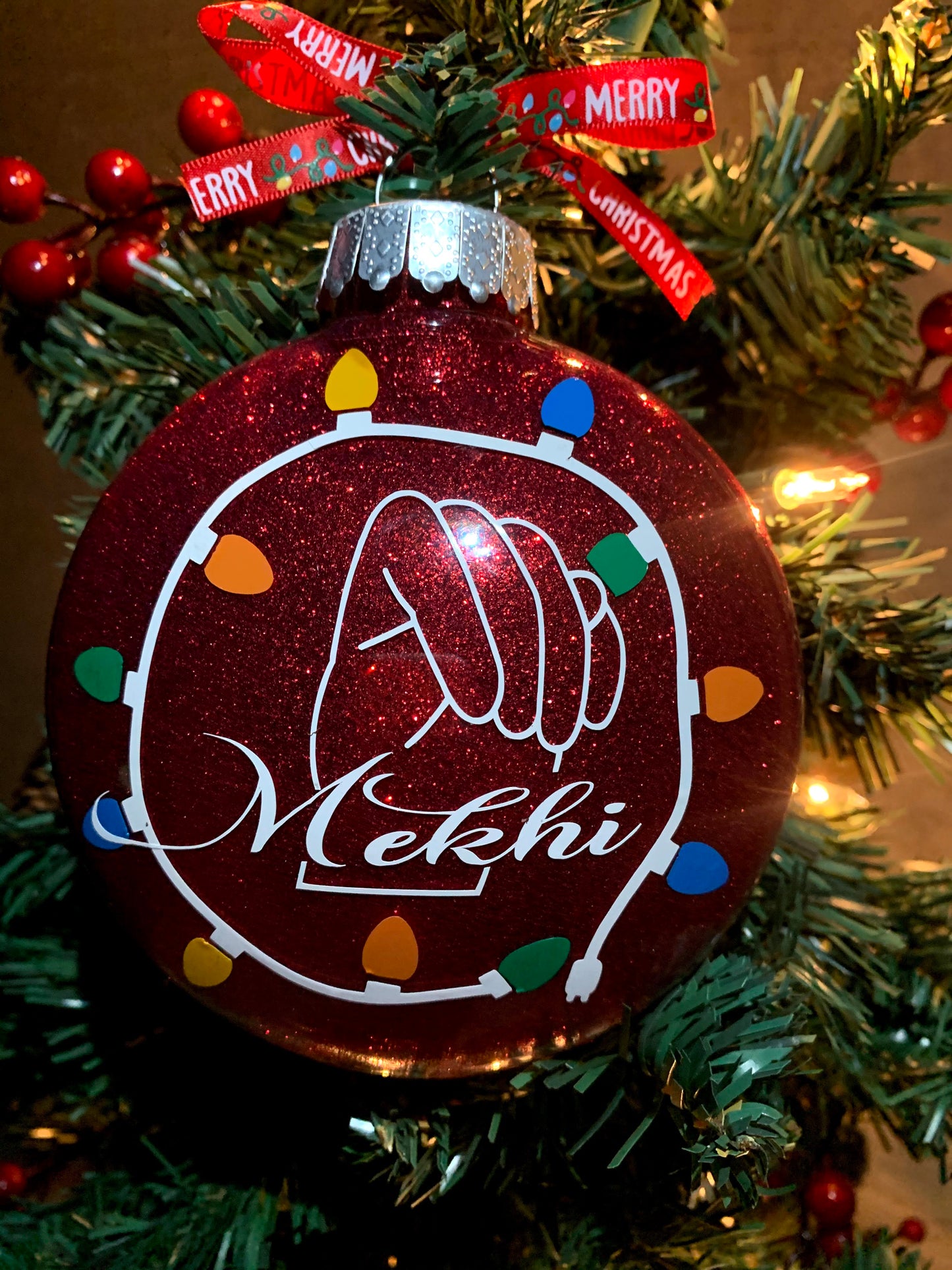 ASL Monogram Name Christmas Ornament